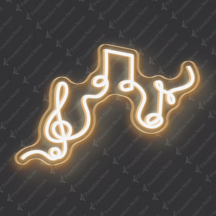 Warm White Musical Flow Neon Sign