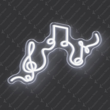 White Musical Flow Neon Sign