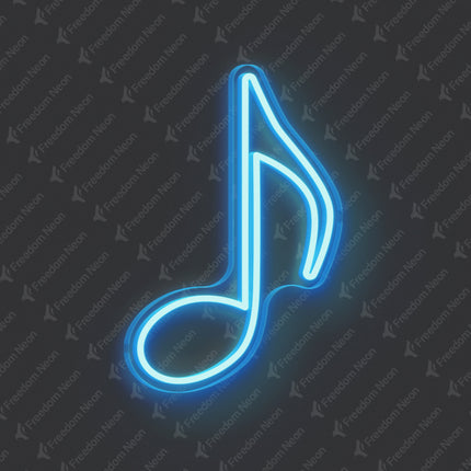 Ice Blue Musical Note Neon Sign