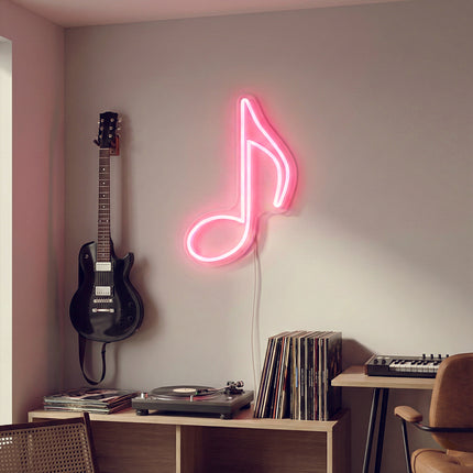 Light Pink Musical Note Neon Sign