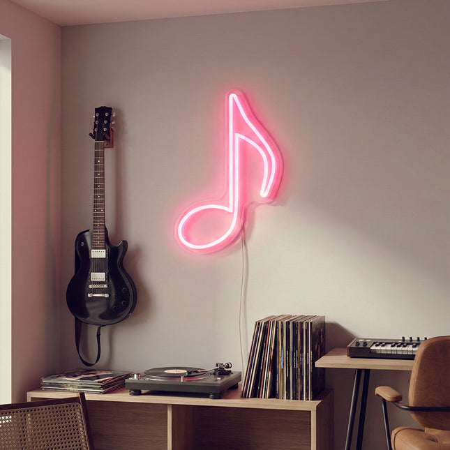 Light Pink Musical Note Neon Sign