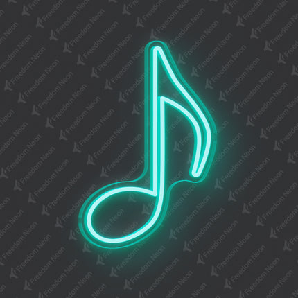Mint Green Musical Note Neon Sign