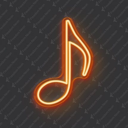Orange Musical Note Neon Sign