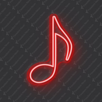 Red Musical Note Neon Sign