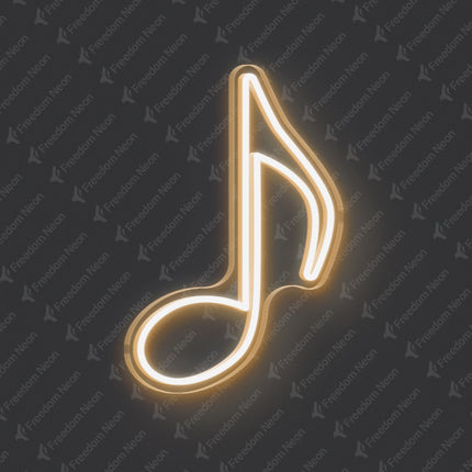 Warm White Musical Note Neon Sign