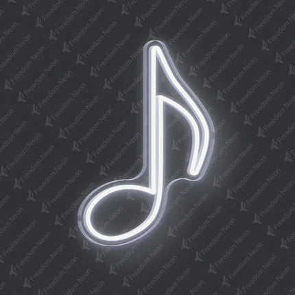 White Musical Note Neon Sign