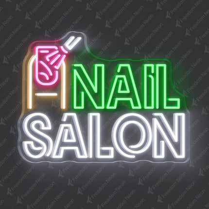 Green Nail Salon & Painting Nail Polish Neon Sign