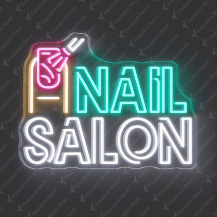 Mint Green Nail Salon & Painting Nail Polish Neon Sign