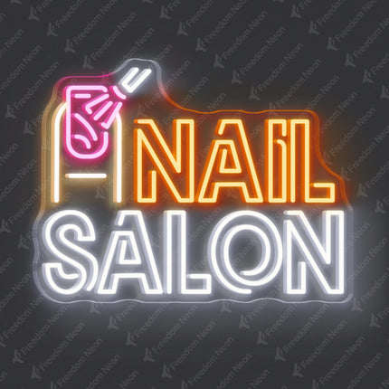Orange Nail Salon & Painting Nail Polish Neon Sign