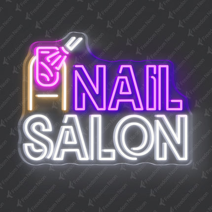 Purple Nail Salon & Painting Nail Polish Neon Sign