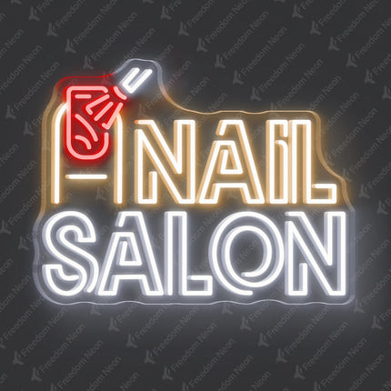 Warm White Nail Salon & Painting Nail Polish Neon Sign