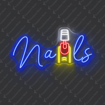 Blue Nail Salon & Painting Nails Neon Sign