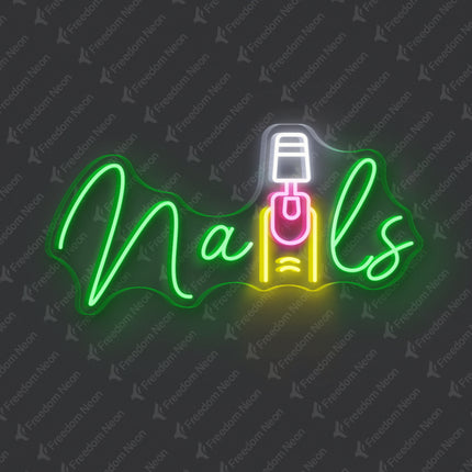 Green Nail Salon & Painting Nails Neon Sign