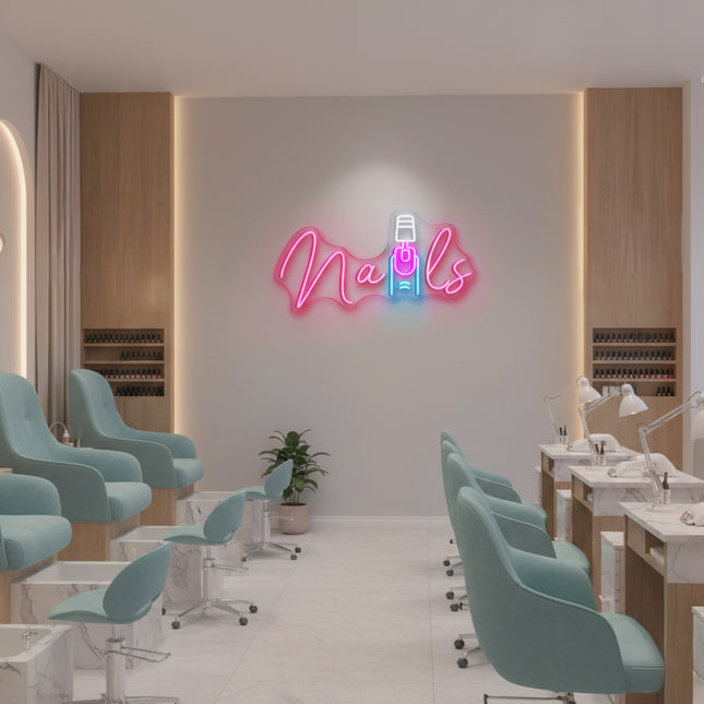 Light Pink Nail Salon & Painting Nails Neon Sign