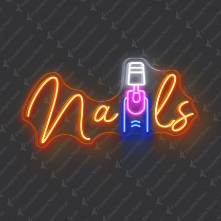 Orange Nail Salon & Painting Nails Neon Sign
