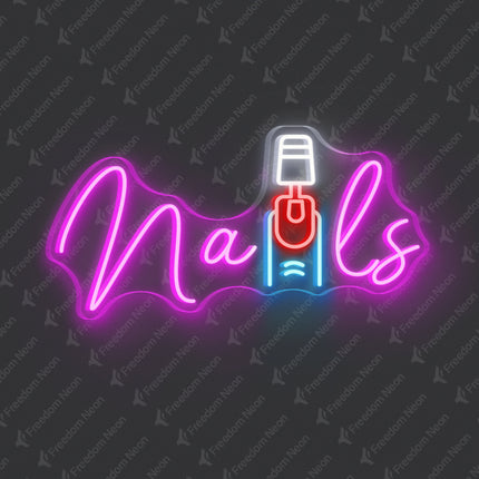 Pink Nail Salon & Painting Nails Neon Sign