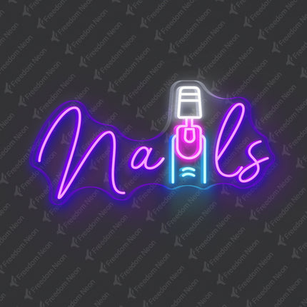 Purple Nail Salon & Painting Nails Neon Sign