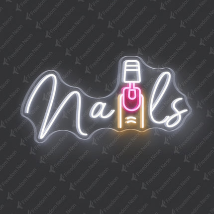 White Nail Salon & Painting Nails Neon Sign