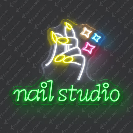 Green Nail Studio & Manicure Hand Neon Sign