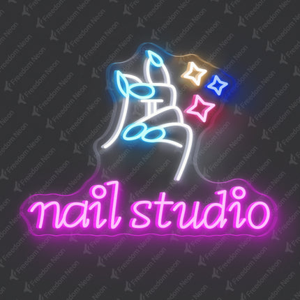 Pink Nail Studio & Manicure Hand Neon Sign