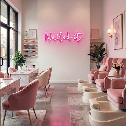 Light Pink Nailed It Neon Sign