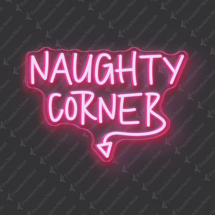 Light Pink Naughty Corner Neon Sign