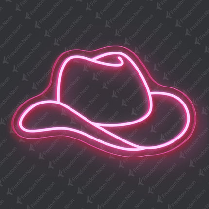 Light Pink Cowboy Hat Neon Sign