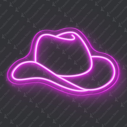 Pink Cowboy Hat Neon Sign