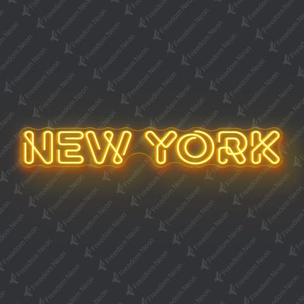 Golden Yellow New York Neon Sign