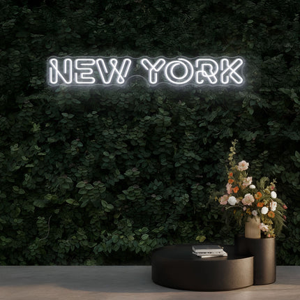 White New York Neon Sign