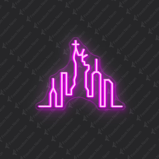 Pink New York Statue of Liberty Neon Sign