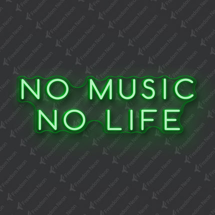 Green No Music No Life Neon Sign