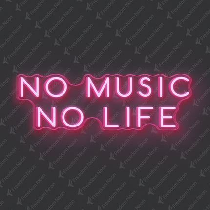 Light Pink No Music No Life Neon Sign