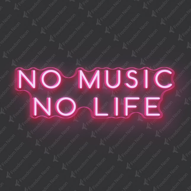 Light Pink No Music No Life Neon Sign