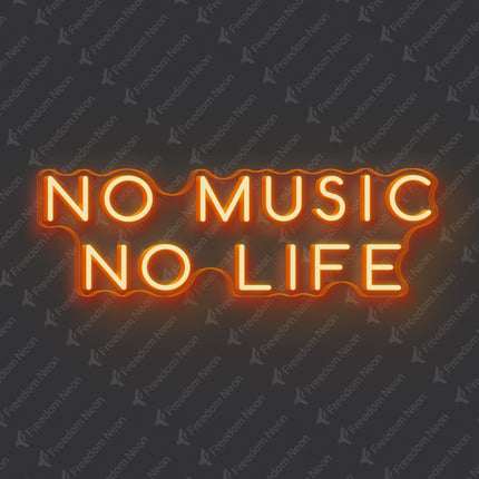Orange No Music No Life Neon Sign