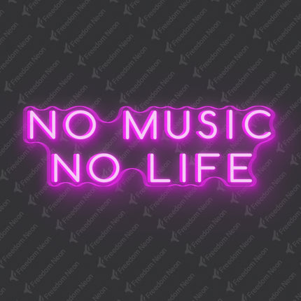 Pink No Music No Life Neon Sign