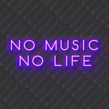 Purple No Music No Life Neon Sign