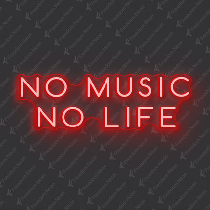Red No Music No Life Neon Sign