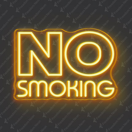 Golden Yellow No Smoking Neon Sign