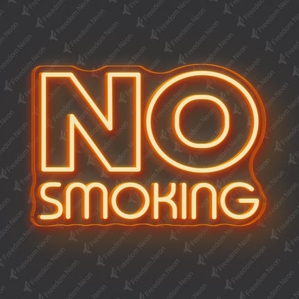 Orange No Smoking Neon Sign