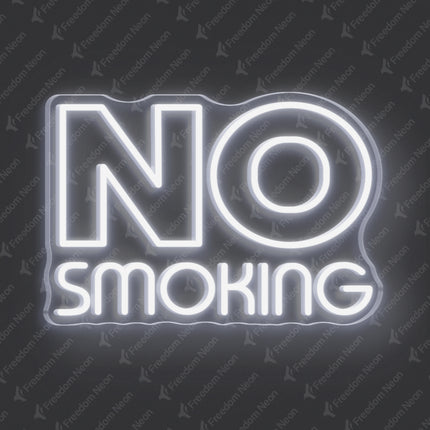 White No Smoking Neon Sign