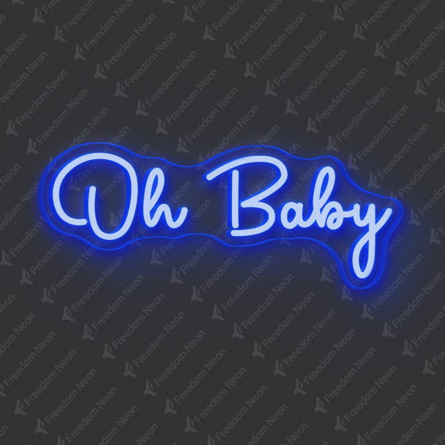 Blue Oh Baby Neon Sign