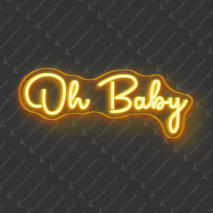 Gold Yellow Oh Baby Neon Sign