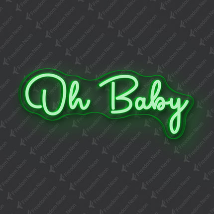 Green Oh Baby Neon Sign