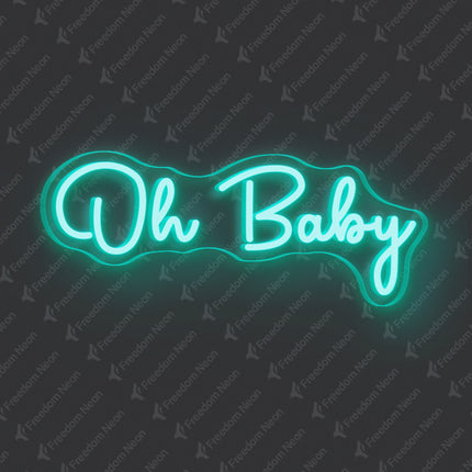Mint Green Oh Baby Neon Sign