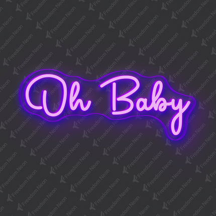 Purple Oh Baby Neon Sign
