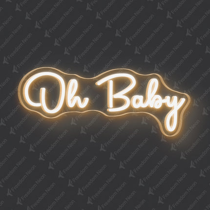 Warm White Oh Baby Neon Sign
