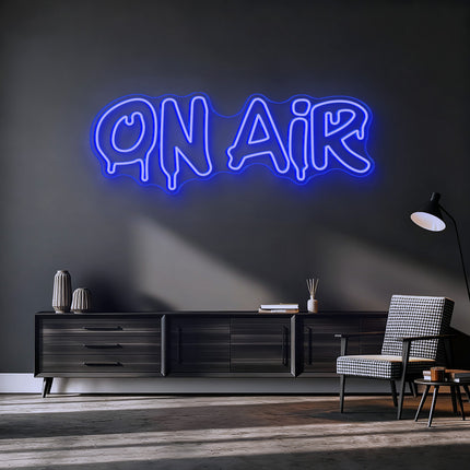 Blue On Air Drip Neon Sign