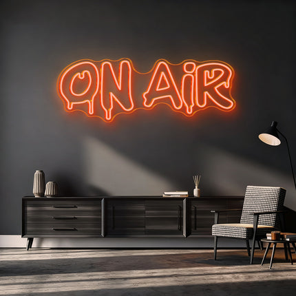 Golden Yellow On Air Drip Neon Sign
