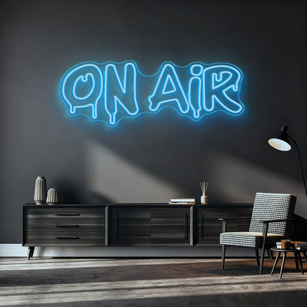 Ice Blue On Air Drip Neon Sign
